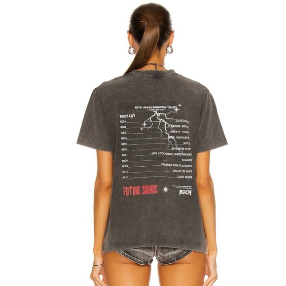 ALESSANDRA RICH Grey Anniversary 'Rich' Rock Tee - Picture 2 of 10